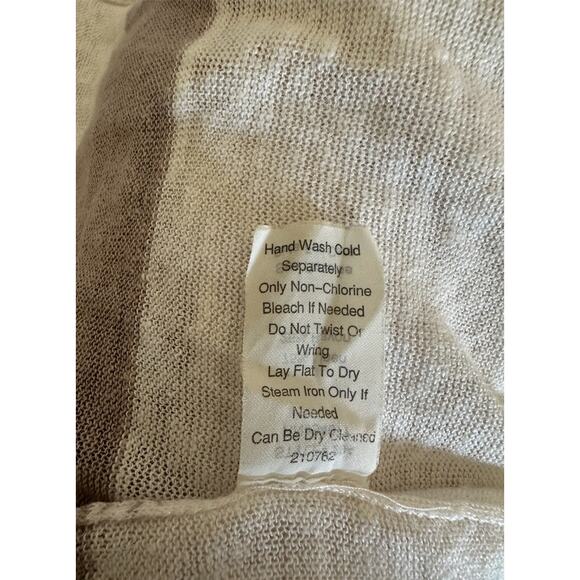 CAbi Cream & Taupe Bon Voyage Riviera Linen Blend Duster Cardigan Size M - Picture 4 of 6